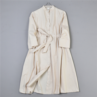 韩版立领长袖风衣女，3.16l78124宽松气质，收腰显瘦春季衬衫式连衣裙