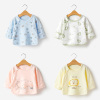 新生婴儿衣服0-3月1宝宝纯棉半背衣，无骨初生婴儿上衣和尚服两件装