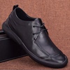 2024春季外贸男鞋商务休闲皮鞋，软皮系带厚底黑色，头层牛皮男士皮鞋