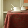 红色餐桌布加厚棉麻田园风，长方形台布艺，结婚庆婚礼茶几纯色定制