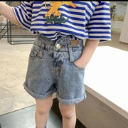 十六号童装儿童，韩版高腰牛仔热裤