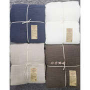 日式水洗纯棉三层纱织毛巾被，薄毯子盖毯夏凉被子空调被毯单双人毯