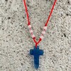 水晶十字架项链8珠女红绳学生情侣闺蜜送朋友，生日情人节礼物