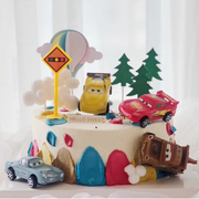 汽车总动员蛋糕装饰摆件网红卡通，小跑车赛车玩具儿童生日烘焙插件