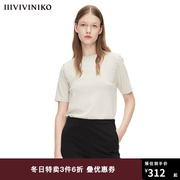 IIIVIVINIKO胶囊系列科技感面料立体剪裁T恤女W210510355B