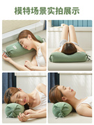 艾洛琳荞麦皮颈椎枕圆枕头护颈助睡眠全棉睡觉专用长条枕芯糖果枕