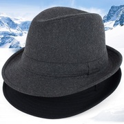 男士礼帽春秋款中老年人爵士帽秋冬季父亲毛呢保暖帽子老人帽