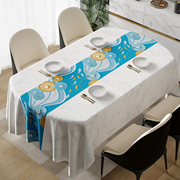 餐桌桌布免洗防油防水椭圆形餐桌布，ing风家用茶几布轻奢高级感pvc