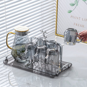 创意茶杯架轻奢玻璃沥水，架家用客厅水杯架倒挂水杯杯子架收纳托盘