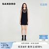 sandrooutlet女装夏装法式网纱无袖黑色短款连衣裙sfpro03410