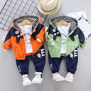 童装男春秋款三件套装男童卫衣，婴儿小孩g衣服，宝宝秋装0一1-3岁外