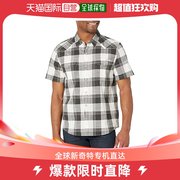 香港直邮潮奢 lucky brand 男士格子织花短袖西部风格衬衫