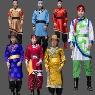蒙古服装男蒙古舞蹈演出服装现代成人筷子舞藏族舞蹈服少数民族内
