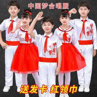 中国梦儿童合唱服中小学生舞蹈国庆蓬蓬裙男女连衣裙中国风演出服