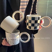 快樂限定咖啡杯子家用马克杯大容量早餐杯ins风，陶瓷牛奶杯