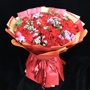 99朵红康乃馨花束玫瑰花，送花生日送店送母亲妈妈鲜花速递同城北京