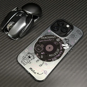 小狗原色涂鸦cd唱片软壳适用于最iphone15promax手机，壳苹果14pro创意13promax个性13磨砂12pro全包静音键