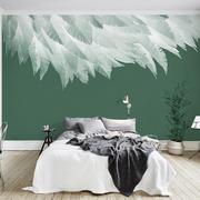 羽毛墙纸沙发墙壁布客厅北欧电视背景墙壁纸卧室床头墙布定制壁画