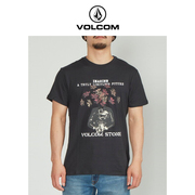 volcom钻石男装户外品牌潮流印花短袖，2024夏季男士圆领体恤衫
