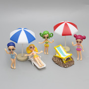 沙滩椅太阳伞游泳小人造景，摆件多肉苔藓微景观，diy材料满19元