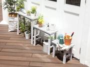 日式杂货花园实木复古做旧凳子阶梯三层组合花架玄关花店露台小桌