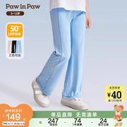 防晒pawinpaw小熊童装，24年夏女童(夏女童)轻薄喇叭裤舒适透气长裤
