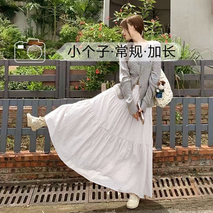 白色法式蓬蓬裙女夏季2024气质仙女a字半身裙，芭蕾蛋糕长裙子