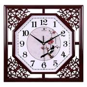 16英寸日历钟表挂钟客厅大时钟，挂表中式装饰静音家用石英钟壁挂表