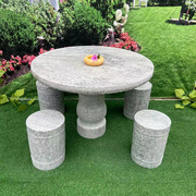 石桌石凳庭院花园户外桌椅天然大理石桌圆桌，阳台家用石桌子(石桌子)