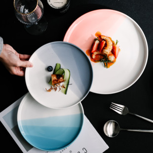 北欧创意盘子陶瓷西餐盘，牛排盘网红早餐盘，餐具沙拉盘菜盘家用平盘