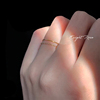 巨细!0.5mm!14k包金，食指戒尾戒不掉色纯银，链条戒指钛钢素圈指环