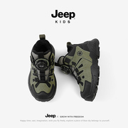 jeep儿童户外冬季登山棉鞋2023小学生防滑男童，加绒运动鞋女童跑鞋