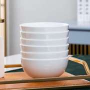 纯白色骨瓷碗家用饭碗面，碗粥碗酒店吃饭餐具专用奥碗陶瓷米饭小碗