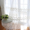 韩式蕾丝珍珠绣花客厅卧室飘窗短窗帘公主房简约现代拼接白色
