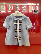 香港童装21春夏ferrari法拉利甜美套头衬衫学院风上衣女短款