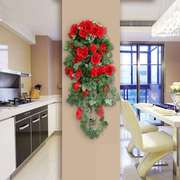 仿真花玫瑰花吊兰吊篮假花塑料藤蔓绢花藤条室内客厅装饰墙壁挂花