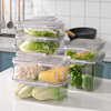 食品级保鲜盒家用厨房冰箱，蔬菜整理收纳神器透明加厚塑料密封盒
