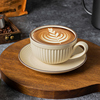 陶瓷杯咖啡杯高档精致马克杯，拿铁拉花杯欧式小奢华咖啡杯子280ml