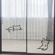 厨房玻璃门客厅阳台，装饰贴纸窗户镜子移门墙角，防撞墙贴猫咪图案
