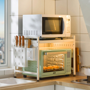 可伸缩厨房置物架微波炉，烤箱架子家用双层台面，桌面电饭锅收纳支架