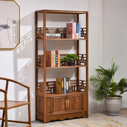 红木家具鸡翅木书架书柜，组合落地实木新中式，书房书橱柜陈列展示柜