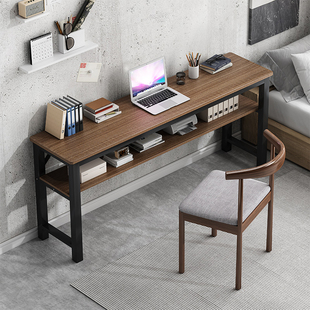 电脑桌台式家用长条窄桌子小户型，卧室学生写字桌简易办公桌椅组合