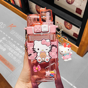 hellokitty库洛米玉桂，狗2024儿童水杯，上学专用女孩吸管杯防摔