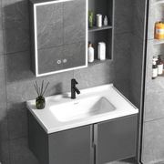 洗手盆柜组合40宽卫生间，洗漱台面盆浴室柜一体，陶瓷盆洗脸池太空铝