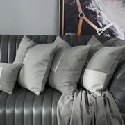 现代简约沙发抱枕靠垫套轻奢华毛呢皮质靠枕腰枕腰靠方枕枕芯