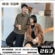 PSO Brand 340克仿麂皮绒面料美式复古翻领夹克男潮牌春秋季外套