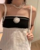 Unique SEI夏季简约个性超美Jennie感小香短款拼接抹胸背心上衣