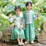 儿 童中国风汉服古装舞蹈服幼儿园演出服民族风古风男 童唐装套装