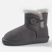 羊皮毛一体儿童雪地靴，女童加厚冬季男童软底，真皮防滑保暖棉鞋