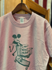 美式复古vintage粉色推购物车米老鼠，趣味纯棉重磅，男女款情侣t恤